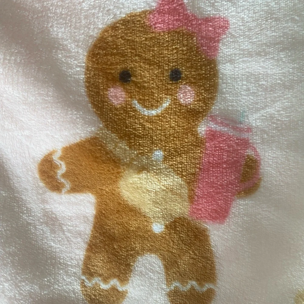 GINGERBREAD GIRL TUMBLER BAG Plush Throw Holiday Blanket